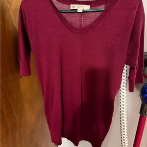 Maternity LOFT Rich Wine Short Sleeve lightweight sweater